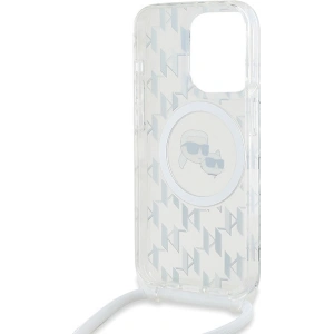 Kup Case Karl Lagerfeld KLHMP15XHCKCKLCT Apple iPhone 15 Pro Max Hardcase IML Crossbody Monogram Karl & Choupette Head MagSafe transparent - KLD2092 - {ean13} - Sklep Home Screen