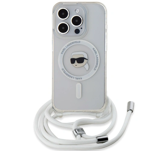 Buy Karl Lagerfeld KLHMP15XHCKHNT Apple iPhone 15 Pro Max hardcase Crossbody IML Karl Head Magsafe transparent - KLD2093 - {ean13} - Home Screen Store Europe