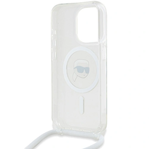 Buy Karl Lagerfeld KLHMP15XHCKHNT Apple iPhone 15 Pro Max hardcase Crossbody IML Karl Head Magsafe transparent - KLD2093 - {ean13} - Home Screen Store Europe