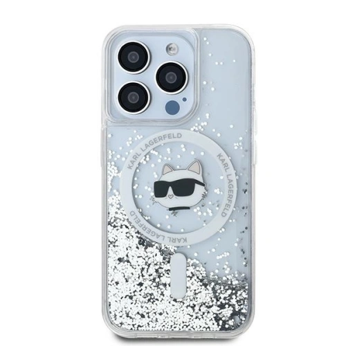 Kup Etui Karl Lagerfeld KLHMP15XLGCHSGH Apple iPhone 15 Pro Max hardcase Liquid Glitter Choupette Head Magsafe transparent - KLD2094 - {ean13} - Sklep Home Screen