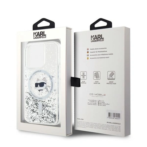 Kup Etui Karl Lagerfeld KLHMP15XLGCHSGH Apple iPhone 15 Pro Max hardcase Liquid Glitter Choupette Head Magsafe transparent - KLD2094 - {ean13} - Sklep Home Screen