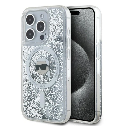 Kup Case Karl Lagerfeld KLHMP15XLGKISGH Apple iPhone 15 Pro Max Hardcase Liquid Glitter Karl Head Magsafe transparent - KLD2095 - {ean13} - Sklep Home Screen
