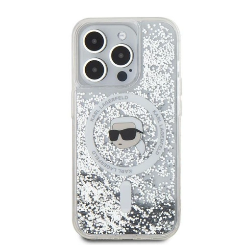 Kup Etui Karl Lagerfeld KLHMP15XLGKISGH Apple iPhone 15 Pro Max hardcase Liquid Glitter Karl Head Magsafe transparent - KLD2095 - {ean13} - Sklep Home Screen