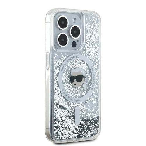 Kup Case Karl Lagerfeld KLHMP15XLGKISGH Apple iPhone 15 Pro Max Hardcase Liquid Glitter Karl Head Magsafe transparent - KLD2095 - {ean13} - Sklep Home Screen
