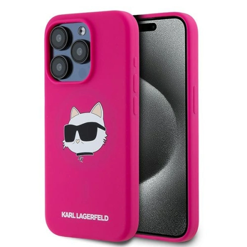 Kup Case Karl Lagerfeld KLHMP15XSCHPPLF Apple iPhone 15 Pro Max Hartschale Silikon Choupette Head MagSafe rosa/fuchsia - KLD2096 - {ean13} - Sklep Home Screen