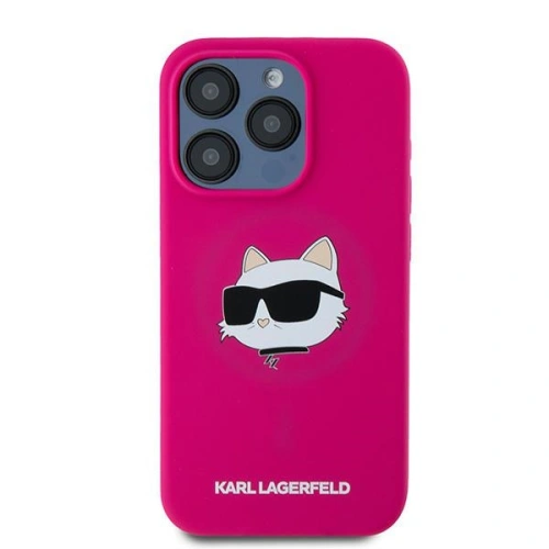Kup Case Karl Lagerfeld KLHMP15XSCHPPLF Apple iPhone 15 Pro Max Hartschale Silikon Choupette Head MagSafe rosa/fuchsia - KLD2096 - {ean13} - Sklep Home Screen