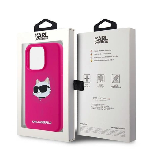 Kup Case Karl Lagerfeld KLHMP15XSCHPPLF Apple iPhone 15 Pro Max Hartschale Silikon Choupette Head MagSafe rosa/fuchsia - KLD2096 - {ean13} - Sklep Home Screen