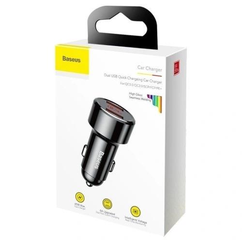Kup Automobilní nabíječka Baseus Magic 2x USB QC 3.0 45W (černá) - BSU698BLK - {ean13} - Sklep Home Screen