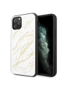 Etui Guess GUHCN65MGGWH Apple iPhone 11 Pro Max bílý/white hard case Glitter Marble Glass