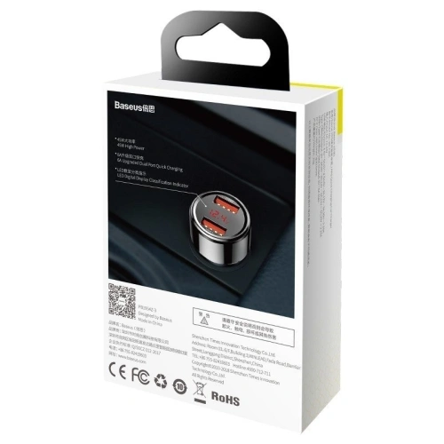 Kup Automobilní nabíječka Baseus Magic 2x USB QC 3.0 45W (černá) - BSU698BLK - {ean13} - Sklep Home Screen