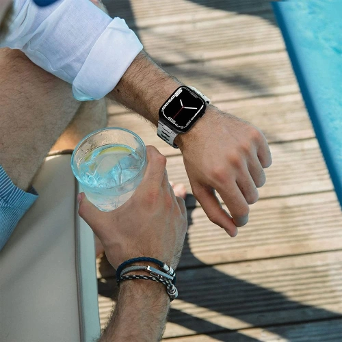 Kup Tech-Protect Stainless Line Apple Watch 4/5/6/7/8/9/SE/Ultra 1/2 42/44/45/49mm schwarz - THP2881 - {ean13} - Sklep Home Screen