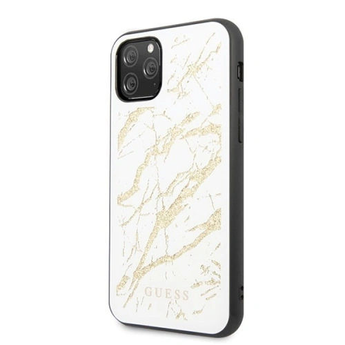 Kup Husă Guess GUHCN65MGGWH Apple iPhone 11 Pro Max alb/white hard case Glitter Marble Glass - GUE279WHT - {ean13} - Sklep Home Screen