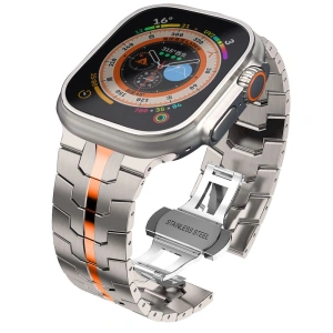 Kup Tech-Protect Stainless Line Apple Watch 4/5/6/7/8/9/SE/Ultra 1/2 42/44/45/49mm Titan/Orange - THP2883 - {ean13} - Sklep Home Screen