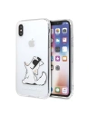 Karl Lagerfeld KLHCPXCFNRC husă dură transparentă pentru iPhone X/Xs Choupette Fun