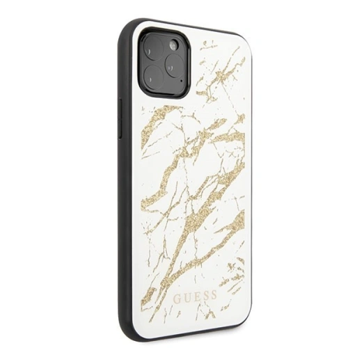 Kup Husă Guess GUHCN65MGGWH Apple iPhone 11 Pro Max alb/white hard case Glitter Marble Glass - GUE279WHT - {ean13} - Sklep Home Screen
