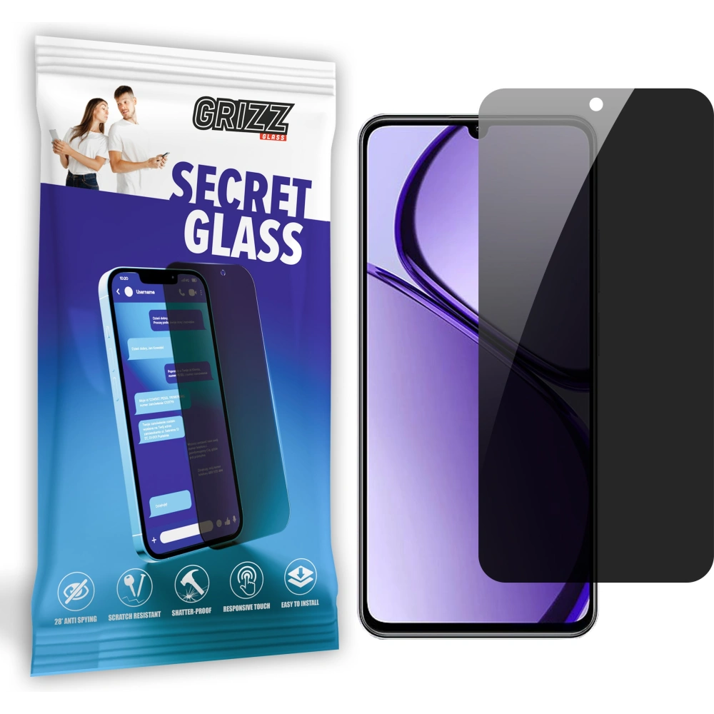 Matowe szkło prywatyzujące GrizzGlass SecretGlass do Realme Narzo N63