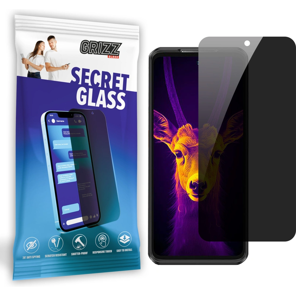 Matowe szkło prywatyzujące GrizzGlass SecretGlass do Ulefone Armor 25T Pro