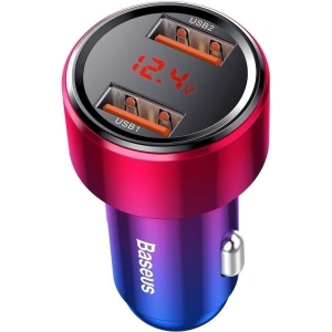 Car charger Baseus Magic 2x USB QC 3.0 45W Red&Blue