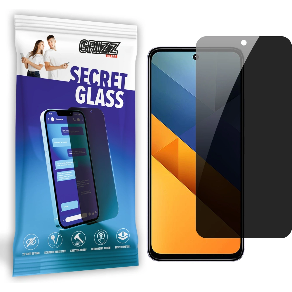 Matowe szkło prywatyzujące GrizzGlass SecretGlass do Xiaomi Poco M6