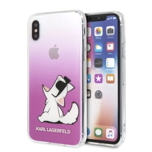Kup Karl Lagerfeld KLHCPXCFNRCPI iPhone X/Xs Hartschalenetui rosa/rosa Choupette Fun - KLD193PNK - {ean13} - Sklep Home Screen