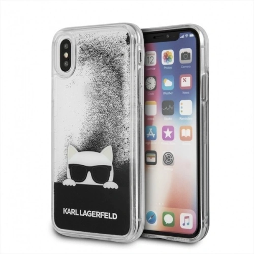 Kup Karl Lagerfeld KLHCPXCHPEEBK iPhone X černý/hard case s tekutým třpytem - KLD194BLK - {ean13} - Sklep Home Screen