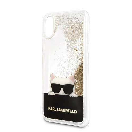 Kup Karl Lagerfeld KLHCPXCHPEEGO iPhone X Gold/Gold Hartschalenetui Liquid Glitter - KLD195GLD - {ean13} - Sklep Home Screen