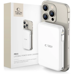 Buy Tech-Protect PB31 Lifemag MagSafe powerbank 10000mAh White - THP2890 - {ean13} - Home Screen Store Europe