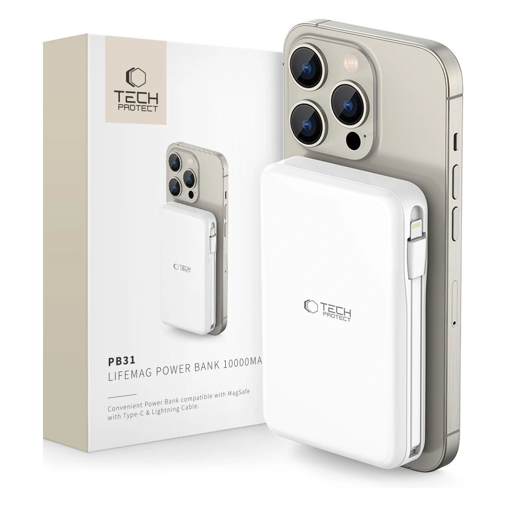 Powerbank Tech-Protect PB31 Lifemag MagSafe 10000mAh White