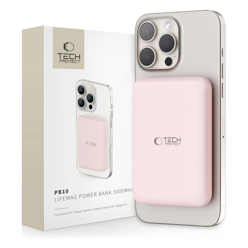 Powerbank Tech-Protect PB10 LifeMag MagSafe 5000mAh Pink