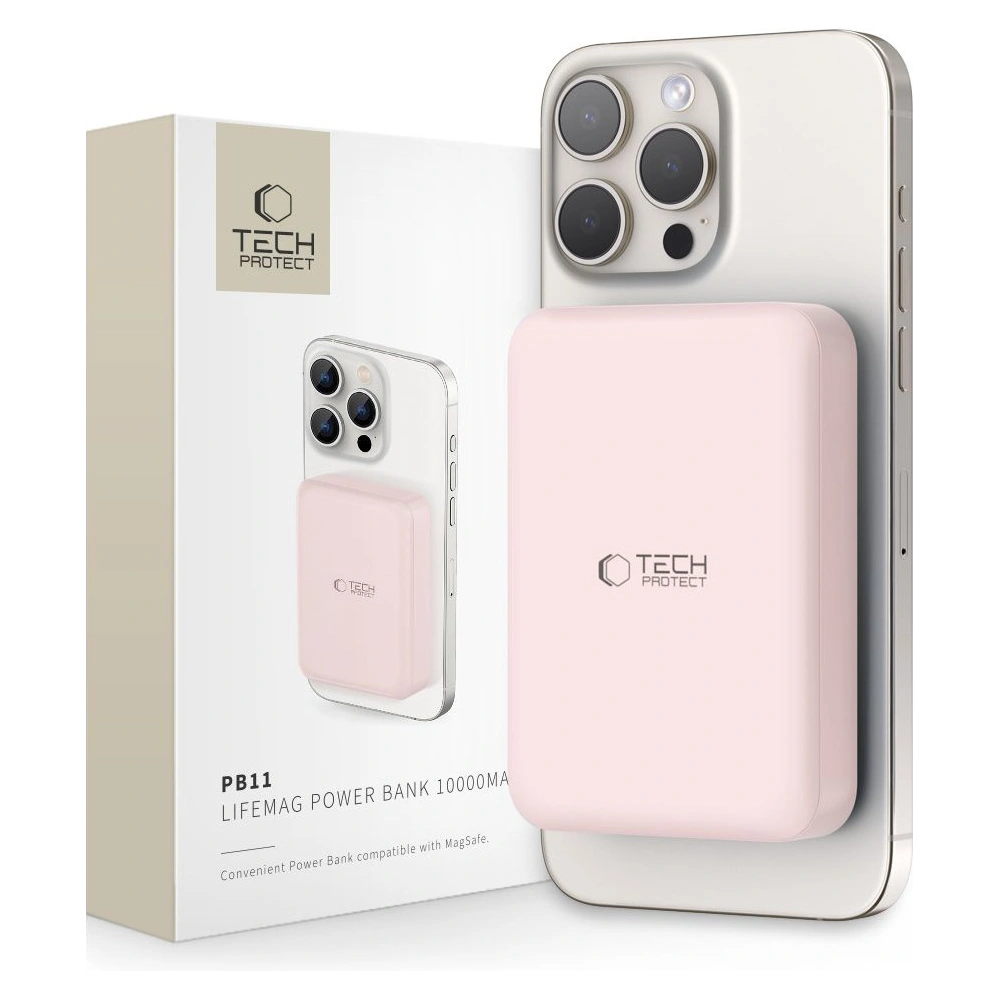 Powerbank Tech-Protect PB11 Lifemag MagSafe 10000mAh Pink