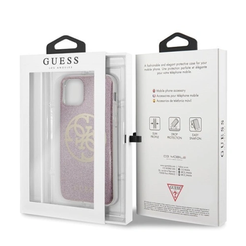 Kup Etui Guess GUHCN65PCUGLPI Apple iPhone 11 Pro Max růžový/pink tvrdý kryt 4G Circle Glitter - GUE284PNK - {ean13} - Sklep Home Screen