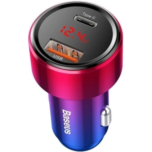 Car charger Baseus Magic USB + USB-C QC 4.0  PD 45W Red&Blue