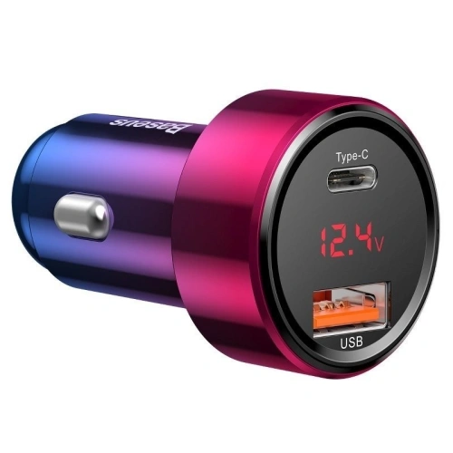 Buy Car charger Baseus Magic USB + USB-C QC 4.0 PD 45W Red&Blue - BSU702REDBLU - {ean13} - Home Screen Store Europe