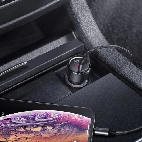 Buy Car charger Baseus Magic USB + USB-C QC 4.0 PD 45W Black - BSU704BLK - {ean13} - Home Screen Store Europe