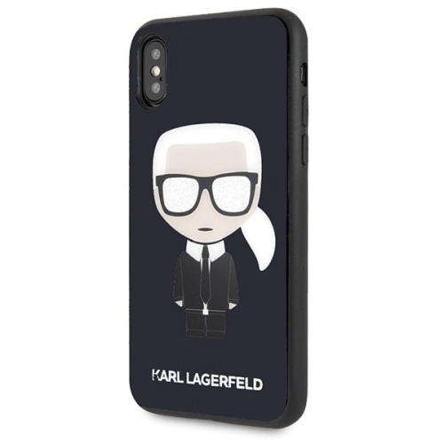 Kup Karl Lagerfeld KLHCPXDLFKBK iPhone X/Xs husă tare navy black Iconic Karl Glitter - KLD196NAVBLK - {ean13} - Sklep Home Screen
