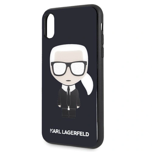 Kup Karl Lagerfeld KLHCPXDLFKBK iPhone X/Xs navy black hard case Iconic Karl Glitter - KLD196NAVBLK - {ean13} - Sklep Home Screen