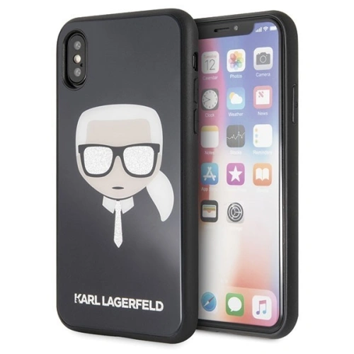 Kup Karl Lagerfeld KLHCPXDLHBK iPhone X/Xs schwarz/schwarz Iconic Glitter Karl`s Head - KLD197BLK - {ean13} - Sklep Home Screen