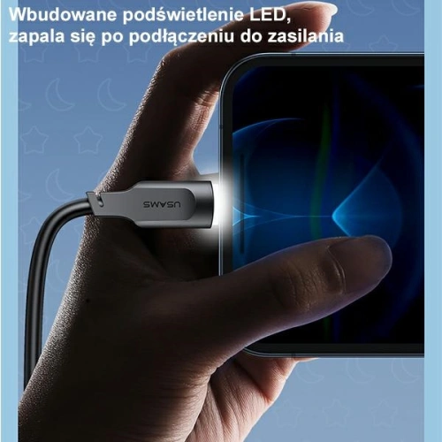 Kup [OUTLET] USAMS Lithe Series USB/Lightning Gyors Töltő Kábel 2,4A 1,2m lila/purple (US-SJ565) - OT-697 - {ean13} - Sklep Home Screen
