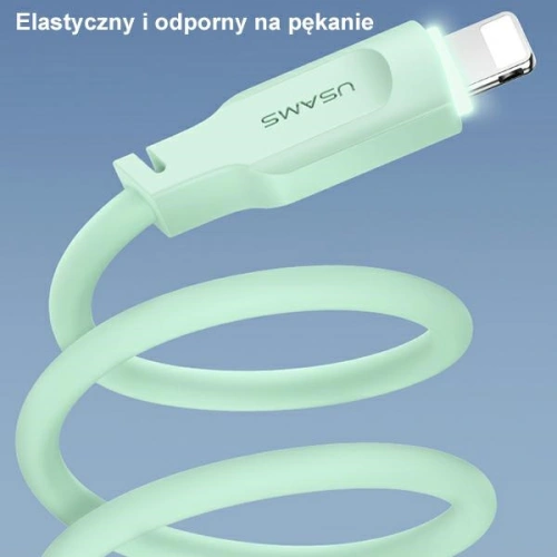 Kup [OUTLET] USAMS Lithe Series USB/Lightning Gyors Töltő Kábel 2,4A 1,2m lila/purple (US-SJ565) - OT-697 - {ean13} - Sklep Home Screen
