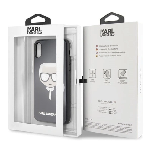 Kup Karl Lagerfeld KLHCPXDLHBK iPhone X/Xs czarny/black Iconic Glitter Karl`s Head - KLD197BLK - {ean13} - Sklep Home Screen