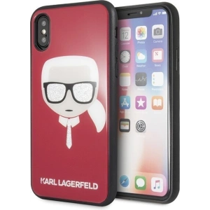 Karl Lagerfeld KLHCPXDLHRE iPhone X/Xs piros/piros Iconic Glitter Karl feje