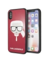 Karl Lagerfeld KLHCPXDLHRE iPhone X/Xs czerwony/red Iconic Glitter Karl`s Head