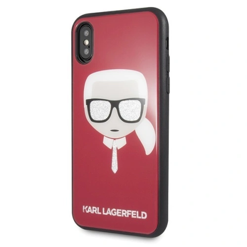 Buy Karl Lagerfeld KLHCPXDLHRE iPhone X/Xs red Iconic Glitter Karl`s Head - KLD198RED - {ean13} - Home Screen Store Europe