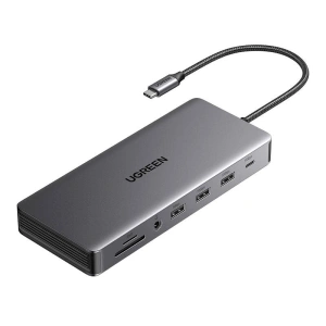 Kup UGREEN CM681 Adapter USB-C / 4xUSB-A, 2xHDMI, DP, RJ45, SD/TF, AUX, USB-C PD 100W grau - UGR1851 - {ean13} - Sklep Home Screen