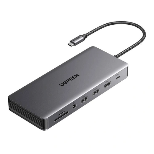 Kup UGREEN CM681 Adapter USB-C / 4xUSB-A, 2xHDMI, DP, RJ45, SD/TF, AUX, USB-C PD 100W grau - UGR1851 - {ean13} - Sklep Home Screen