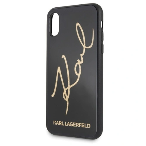 Kup Karl Lagerfeld KLHCPXDLKSBK iPhone X/Xs czarny/black hard case Signature Glitter - KLD199BLK - {ean13} - Sklep Home Screen
