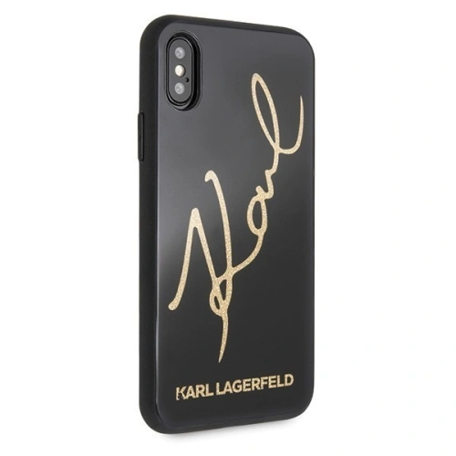 Buy Karl Lagerfeld KLHCPXDLKSBK iPhone X/Xs black hard case Signature Glitter - KLD199BLK - {ean13} - Home Screen Store Europe
