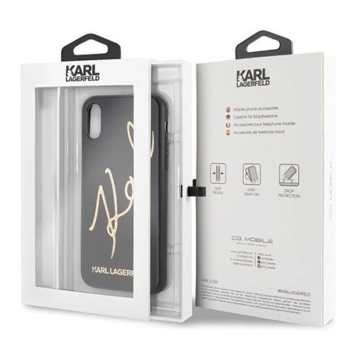 Buy Karl Lagerfeld KLHCPXDLKSBK iPhone X/Xs black hard case Signature Glitter - KLD199BLK - {ean13} - Home Screen Store Europe