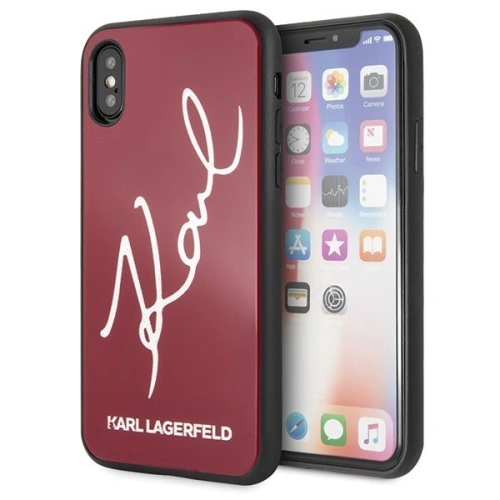Kup Karl Lagerfeld KLHCPXDLKSRE iPhone X/Xs rot/rot Hartschalenetui Signature Glitter - KLD200RED - {ean13} - Sklep Home Screen
