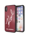 Karl Lagerfeld KLHCPXDLKSRE iPhone X/Xs red hard case Signature Glitter